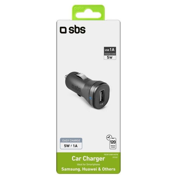 Sbs Caricabatterie da Auto con Usb da 1A 12-24V