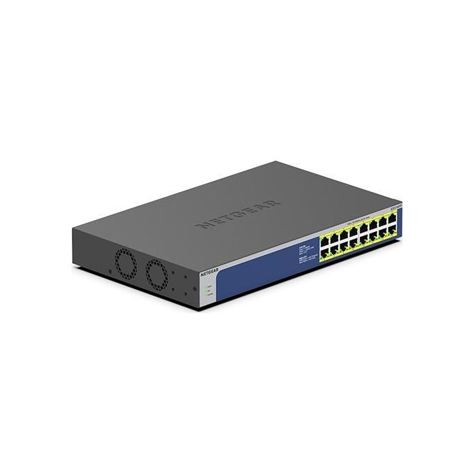 NETGEAR GS516PP Switch PoE Non Gestito 16 Porte Gigabit Ethernet 260 W Alimentazione PoE+ Montaggio Rack e Desktop colore Blu Grigio