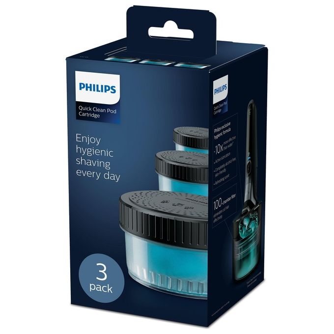 Philips CC13-50 Cartucce di Pulizia Rapida per Rasoio Elettrico Confezione 3 Pezzi durata 9 mesi