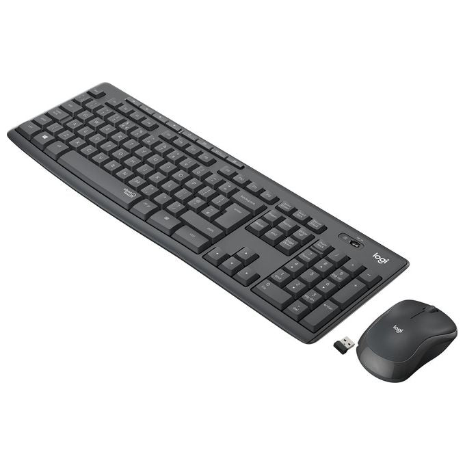 Logitech MK295 Kit Tastiera e Mouse Wireless SilentTouch Full-size QWERTY Italiano 1000 DPI colore Grafite