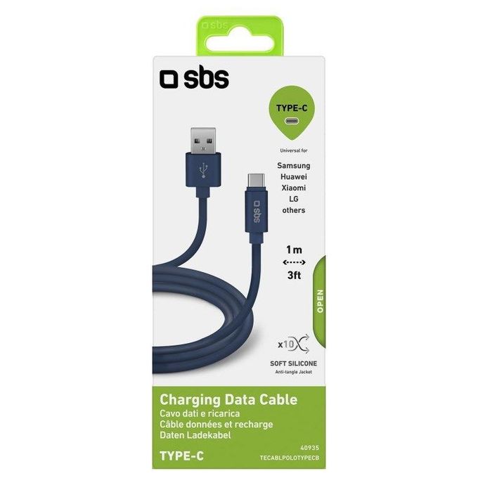Sbs Cavo Dati e Ricarica Type C Collezione Polo 1mt Blu