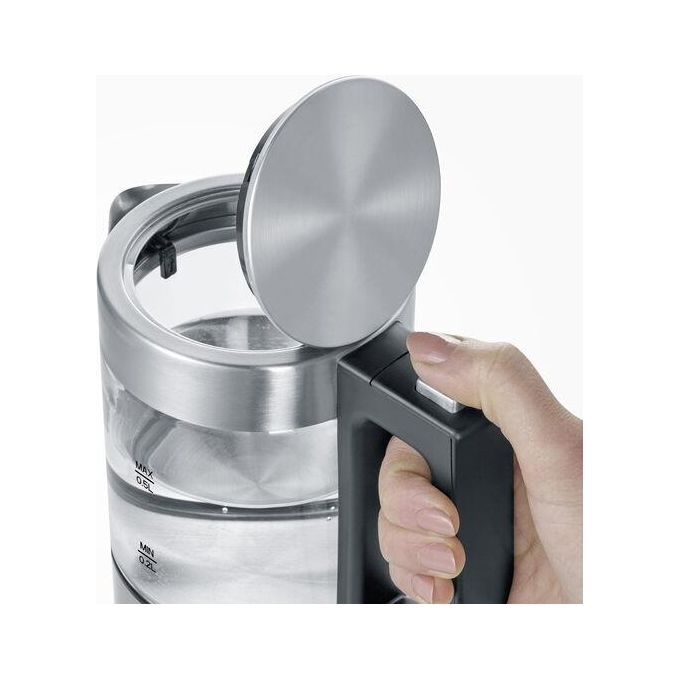 Severin WK3472 Mini Bollitore Elettrico in Vetro 0,5 L 1100 W Filtro Anticalcare BPA Free colore Nero