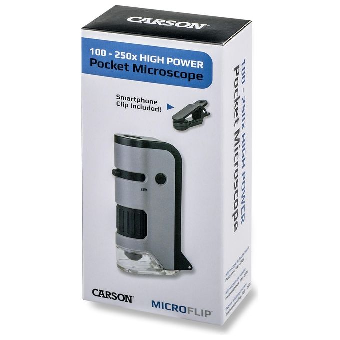 Carson MicroFlip 100x - 250x LED Pocket Microscopio Digitale