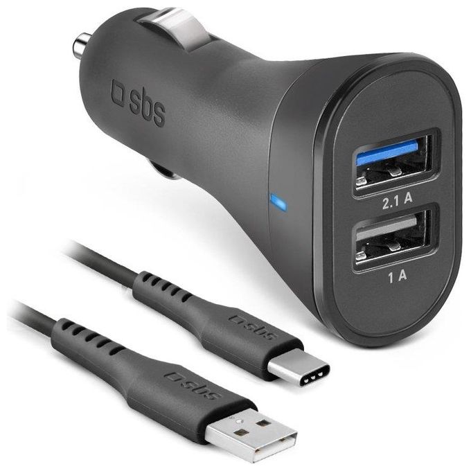 Sbs KIT_ di Ricarica USB-Type C per Auto Nero