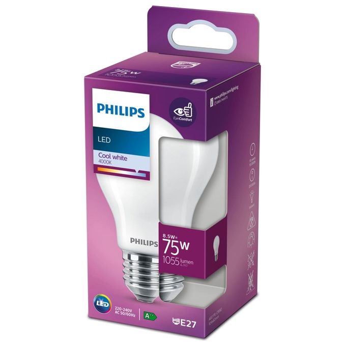Philips Goccia Lampadina Led 75W e27 Luce Bianco Freddo