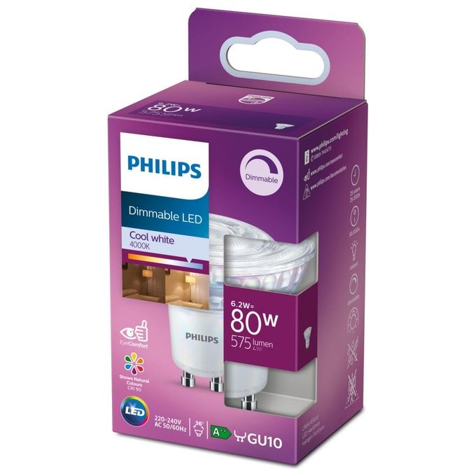 Philips Faretto Led 80W Gu10 Luce Bianco Freddo Regolabile