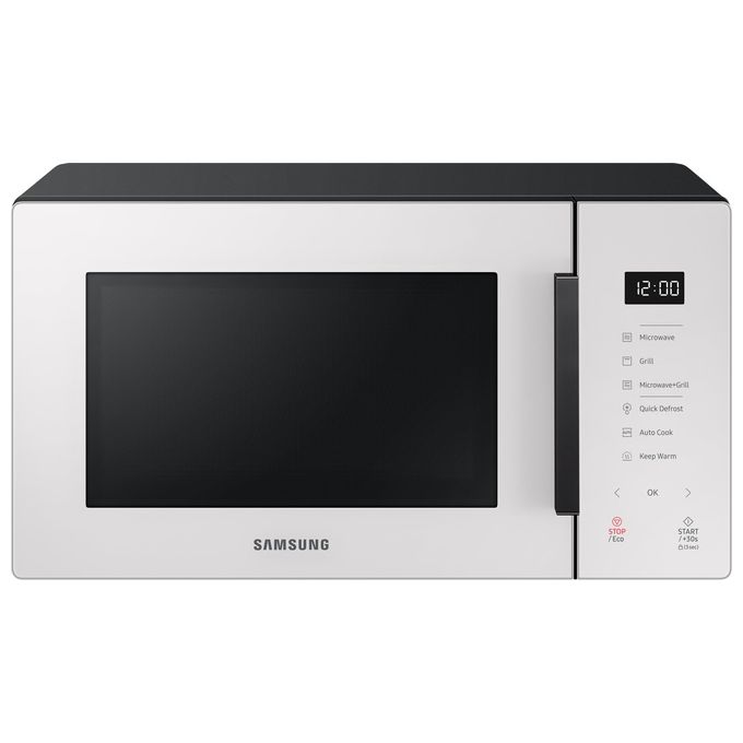 Samsung Grill Bespoke Cottura Sana MG23T5018GE Forno a Microonde con Grill 23 Litri Potenza 800W Sistema TDS Quick defrost Cottura a Vapore Home Dessert Vaporiera Bianco Porcellana-Nero