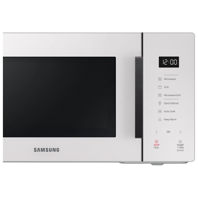 Samsung Grill Bespoke Cottura Sana MG23T5018GE Forno a Microonde con Grill 23 Litri Potenza 800W Sistema TDS Quick defrost Cottura a Vapore Home Dessert Vaporiera Bianco Porcellana-Nero