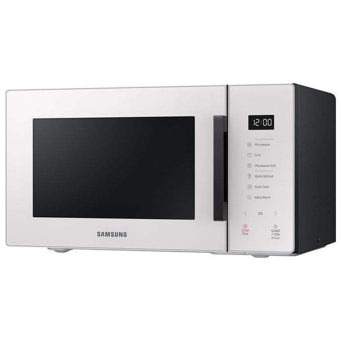 Samsung Grill Bespoke Cottura Sana MG23T5018GE Forno a Microonde con Grill 23 Litri Potenza 800W Sistema TDS Quick defrost Cottura a Vapore Home Dessert Vaporiera Bianco Porcellana-Nero