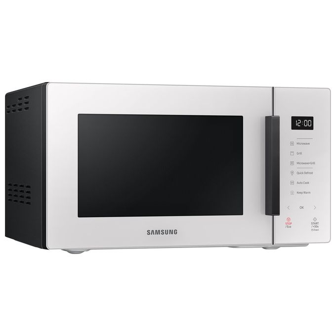 Samsung Grill Bespoke Cottura Sana MG23T5018GE Forno a Microonde con Grill 23 Litri Potenza 800W Sistema TDS Quick defrost Cottura a Vapore Home Dessert Vaporiera Bianco Porcellana-Nero