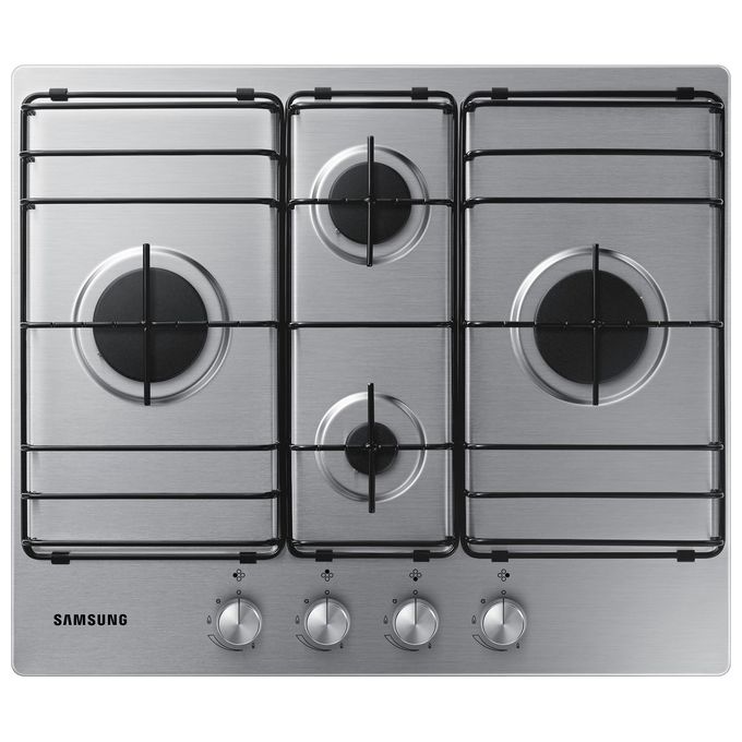 Samsung NA64H3110BS Piano Cottura a Gas 4 Zone Knob Dial Griglie Smaltate 60 cm Acciaio Inox