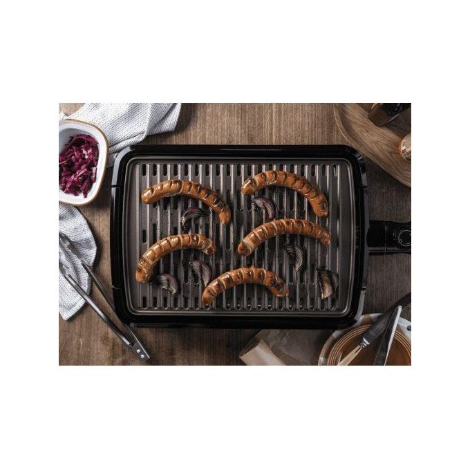 Russell Hobbs Smokeless BBQ Grill 1350W Nero Larga Piastra in Acciaio 49.7x 33.5cm