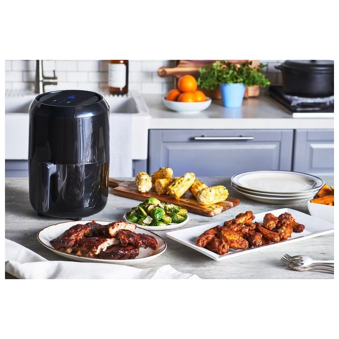 Moulinex EZ3018 Easy Fry Compact Precision Friggitrice ad Aria Elettrica Compatta senza Olio Capacita' 1,6 Litri 6 Funzioni Touch Screen Nero