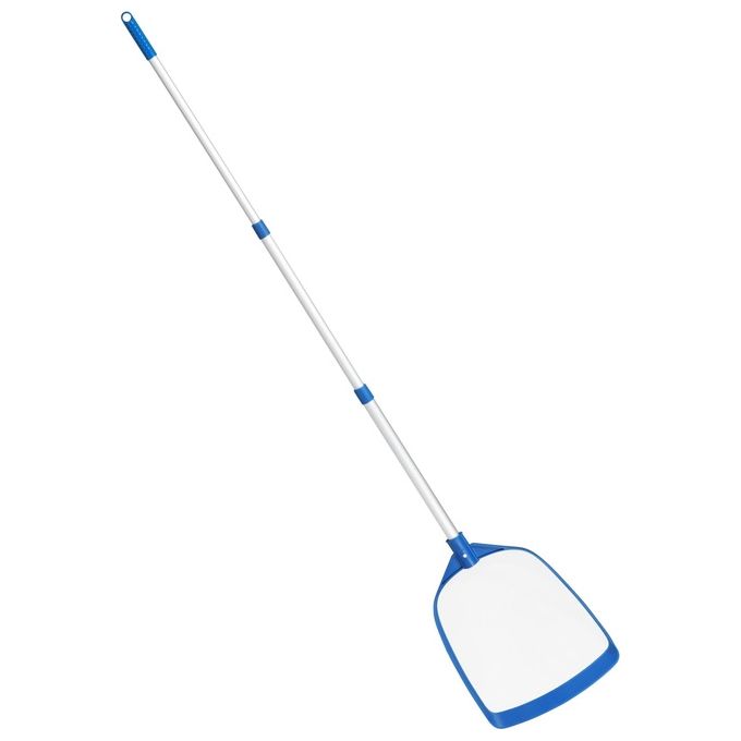 Bestway 58635 AquaScoop Retino per Piscina Piatto Asta Telescopica 163 cm Alluminio 3 Sezioni colore Grigio Blu