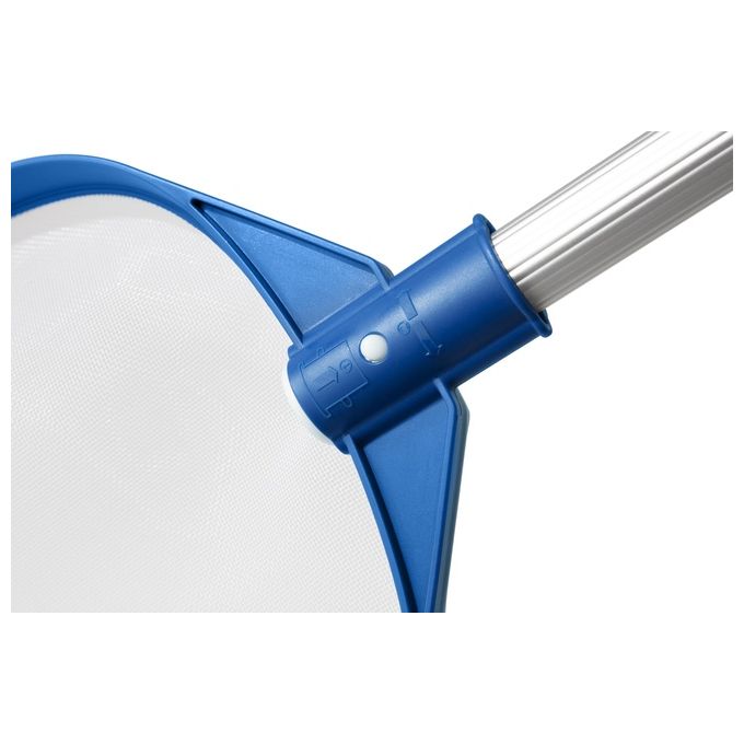 Bestway 58635 AquaScoop Retino per Piscina Piatto Asta Telescopica 163 cm Alluminio 3 Sezioni colore Grigio Blu