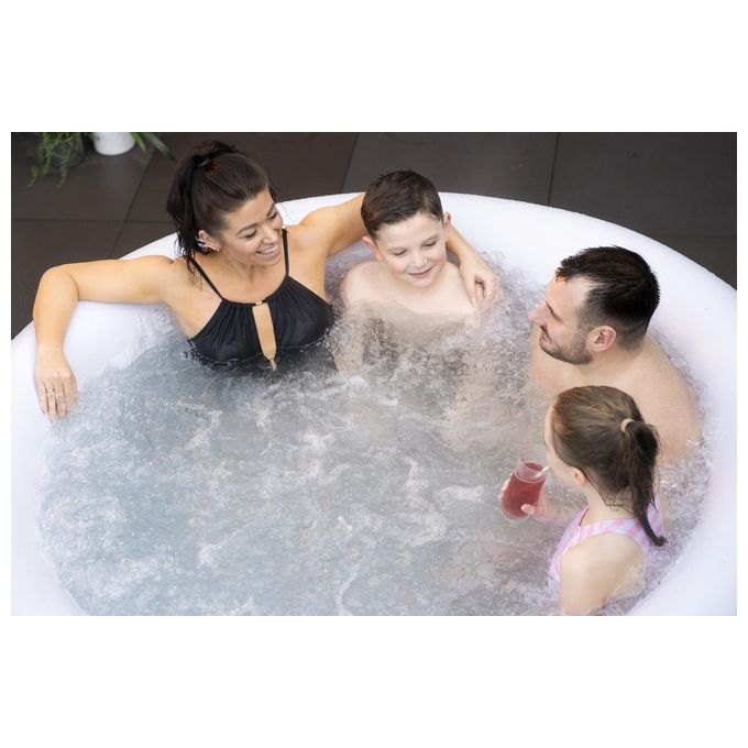 Bestway 60001 Lay-Z-Spa Miami AirJet Piscina Idromassaggio Gonfiabile 180x66 cm 4 Persone 40°C Freeze Shield colore Nero