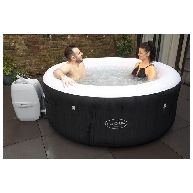 Bestway 60001 Lay-Z-Spa Miami AirJet Piscina Idromassaggio Gonfiabile 180x66 cm 4 Persone 40°C Freeze Shield colore Nero