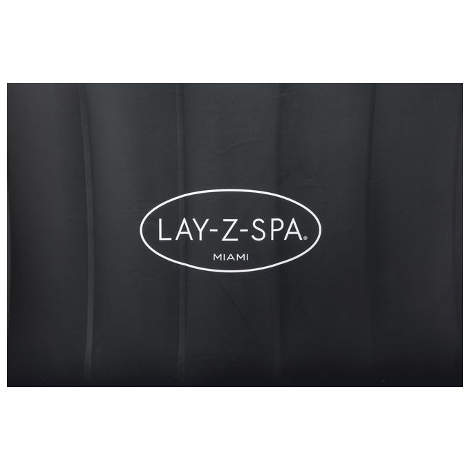 Bestway 60001 Lay-Z-Spa Miami AirJet Piscina Idromassaggio Gonfiabile 180x66 cm 4 Persone 40°C Freeze Shield colore Nero