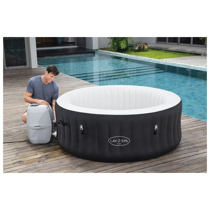 Bestway 60001 Lay-Z-Spa Miami AirJet Piscina Idromassaggio Gonfiabile 180x66 cm 4 Persone 40°C Freeze Shield colore Nero