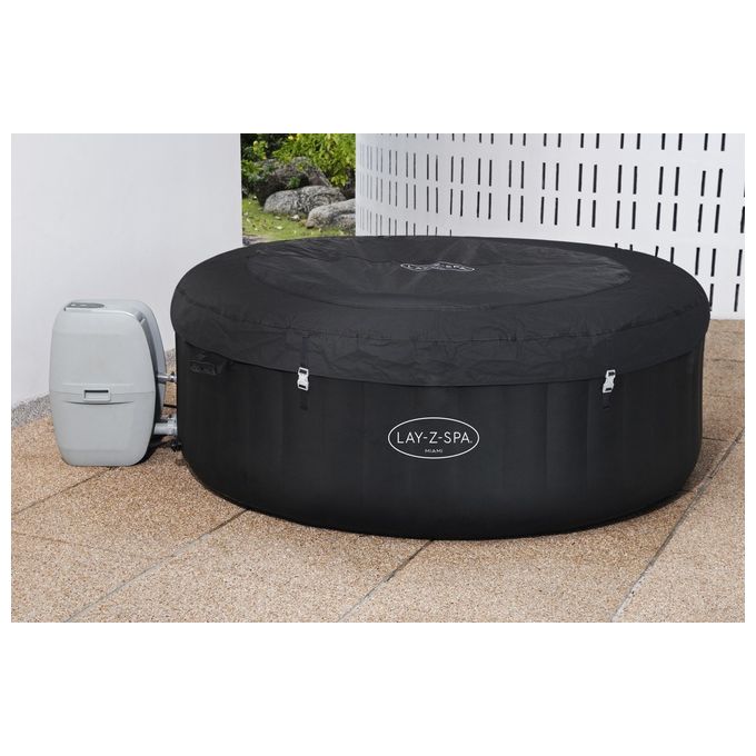 Bestway 60001 Lay-Z-Spa Miami AirJet Piscina Idromassaggio Gonfiabile 180x66 cm 4 Persone 40°C Freeze Shield colore Nero