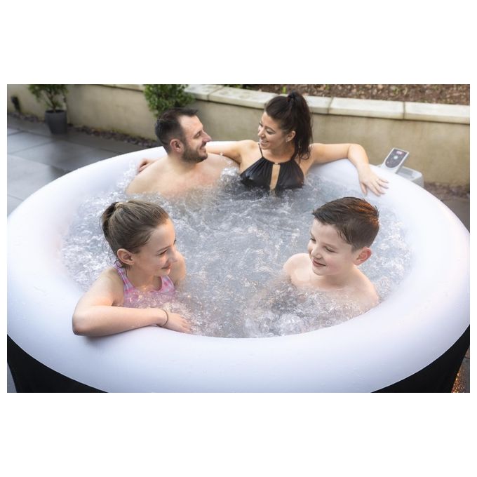 Bestway 60001 Lay-Z-Spa Miami AirJet Piscina Idromassaggio Gonfiabile 180x66 cm 4 Persone 40°C Freeze Shield colore Nero