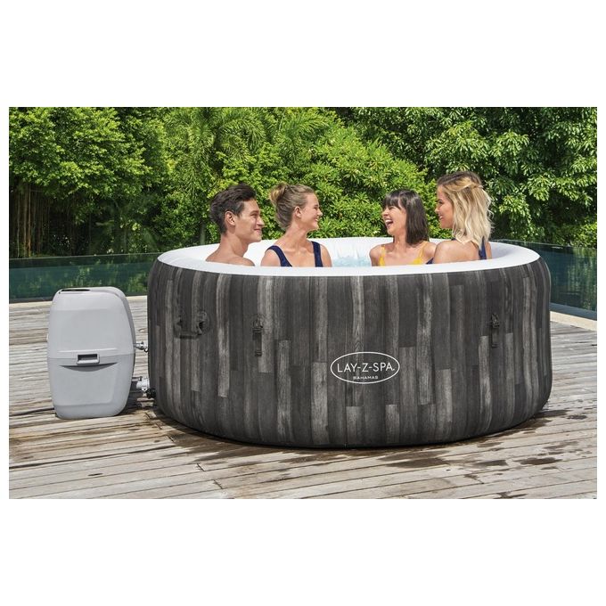 Bestway 60005 Lay-Z-Spa Bahamas Idromassaggio Gonfiabile AirJet 120 getti 669 L 40°C per 4 persone 180x66 cm