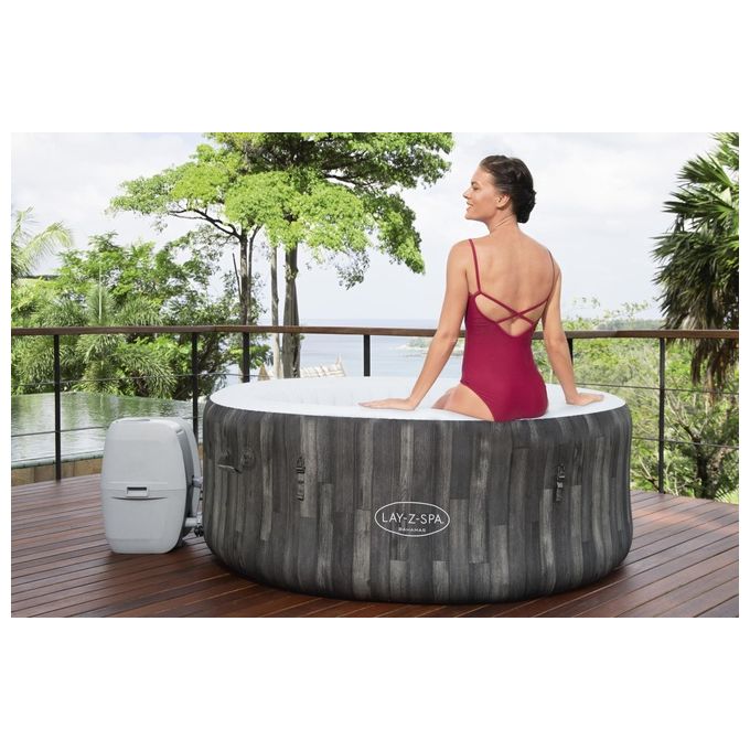 Bestway 60005 Lay-Z-Spa Bahamas Idromassaggio Gonfiabile AirJet 120 getti 669 L 40°C per 4 persone 180x66 cm