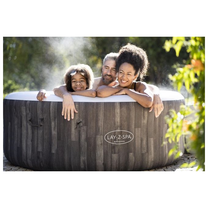Bestway 60005 Lay-Z-Spa Bahamas Idromassaggio Gonfiabile AirJet 120 getti 669 L 40°C per 4 persone 180x66 cm