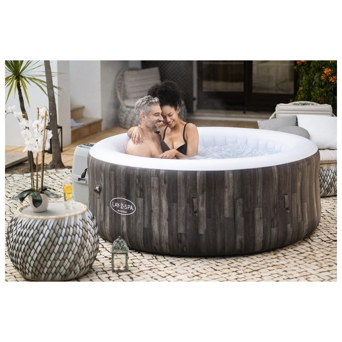 Bestway 60005 Lay-Z-Spa Bahamas Idromassaggio Gonfiabile AirJet 120 getti 669 L 40°C per 4 persone 180x66 cm