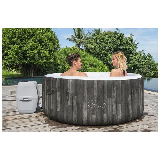 Bestway 60005 Lay-Z-Spa Bahamas Idromassaggio Gonfiabile AirJet 120 getti 669 L 40°C per 4 persone 180x66 cm