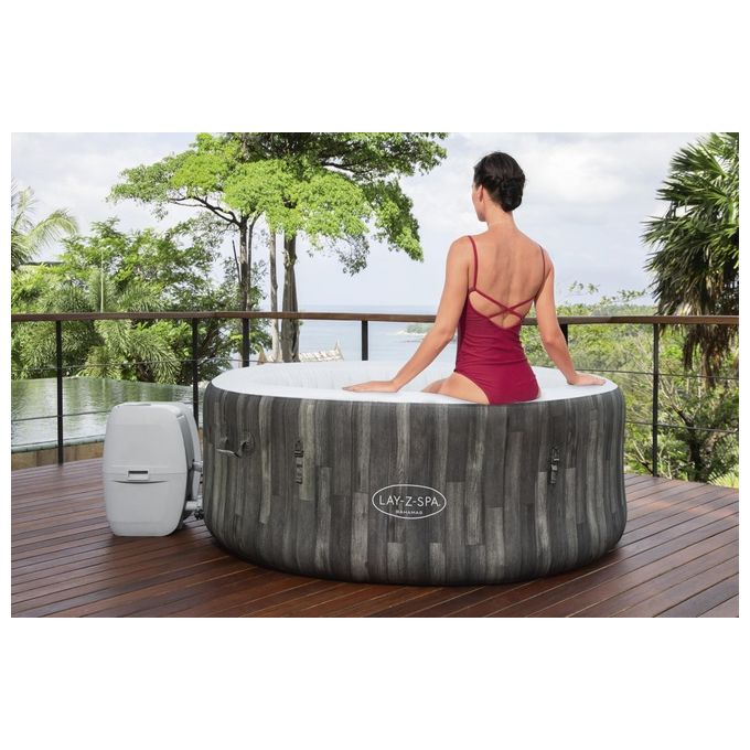 Bestway 60005 Lay-Z-Spa Bahamas Idromassaggio Gonfiabile AirJet 120 getti 669 L 40°C per 4 persone 180x66 cm