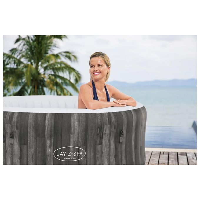 Bestway 60005 Lay-Z-Spa Bahamas Idromassaggio Gonfiabile AirJet 120 getti 669 L 40°C per 4 persone 180x66 cm