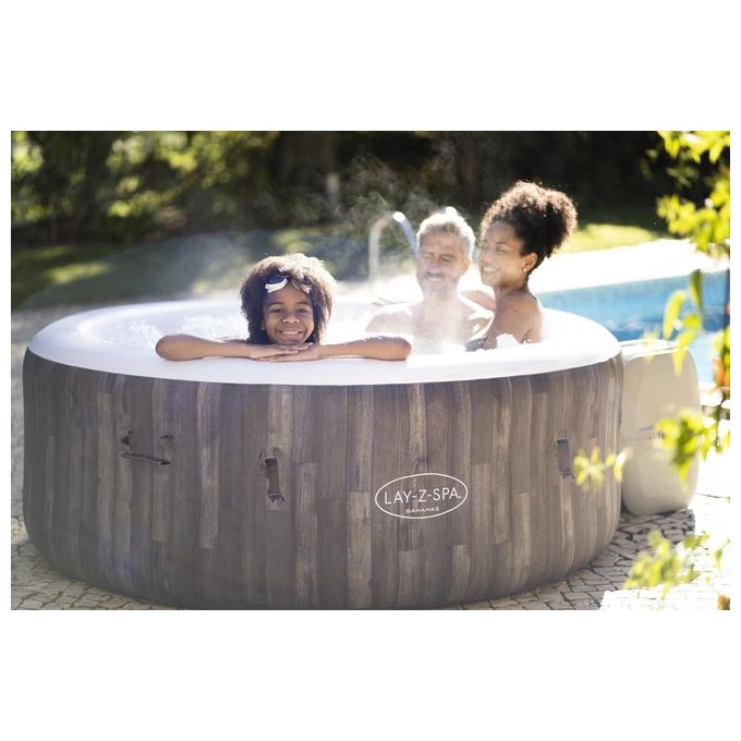 Bestway 60005 Lay-Z-Spa Bahamas Idromassaggio Gonfiabile AirJet 120 getti 669 L 40°C per 4 persone 180x66 cm