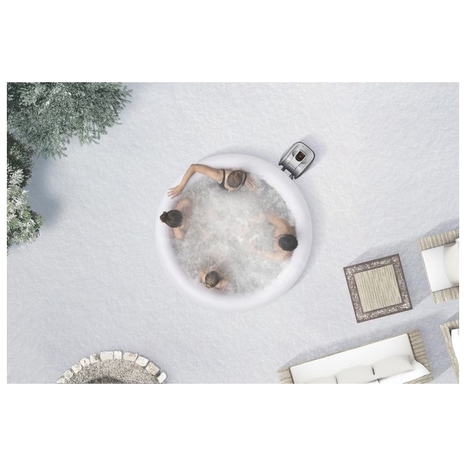 Bestway 60035 Lay-Z-Spa Havana Piscina Idromassaggio Gonfiabile 669 L 4 posti 120 getti AirJet Wi-Fi 40°C colore Grigio Bianco