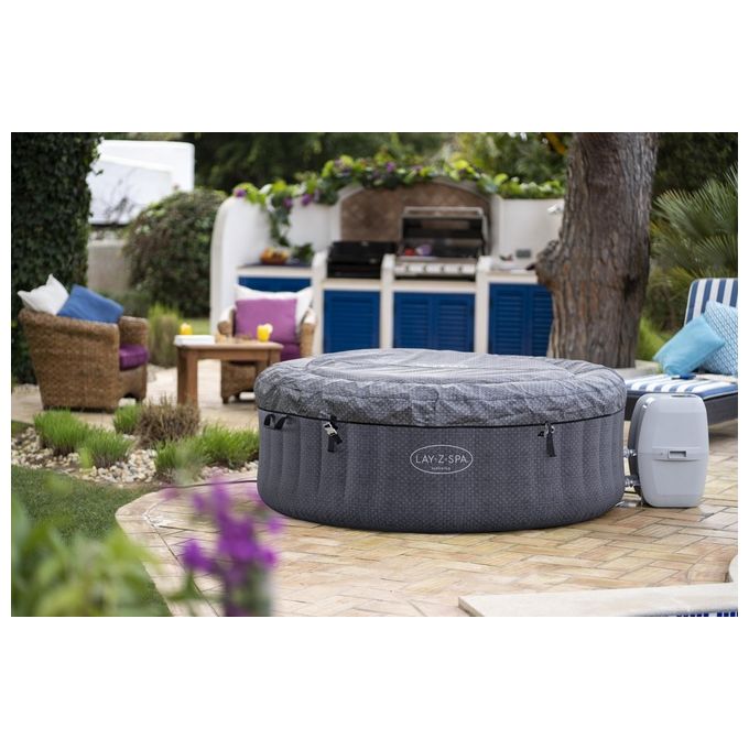 Bestway 60035 Lay-Z-Spa Havana Piscina Idromassaggio Gonfiabile 669 L 4 posti 120 getti AirJet Wi-Fi 40°C colore Grigio Bianco