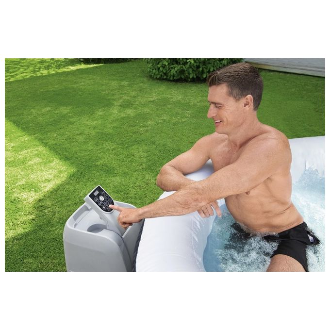 Bestway 60035 Lay-Z-Spa Havana Piscina Idromassaggio Gonfiabile 669 L 4 posti 120 getti AirJet Wi-Fi 40°C colore Grigio Bianco