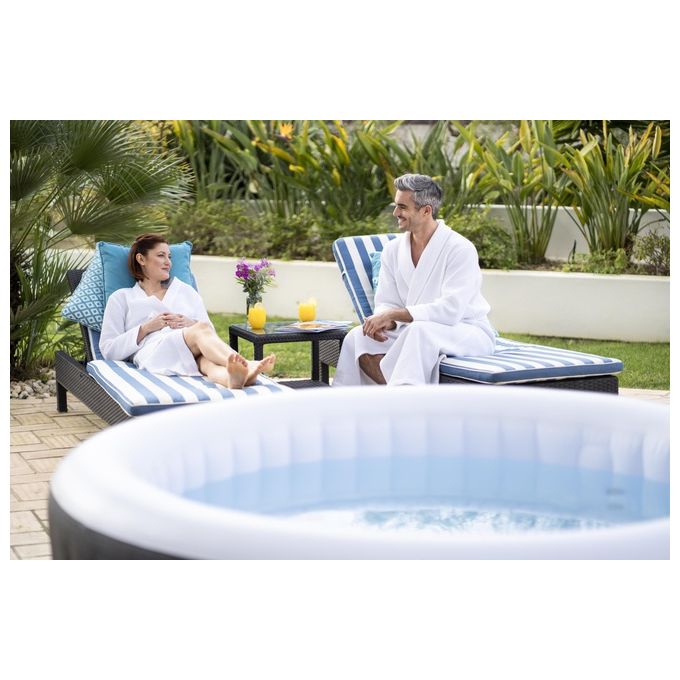 Bestway 60035 Lay-Z-Spa Havana Piscina Idromassaggio Gonfiabile 669 L 4 posti 120 getti AirJet Wi-Fi 40°C colore Grigio Bianco