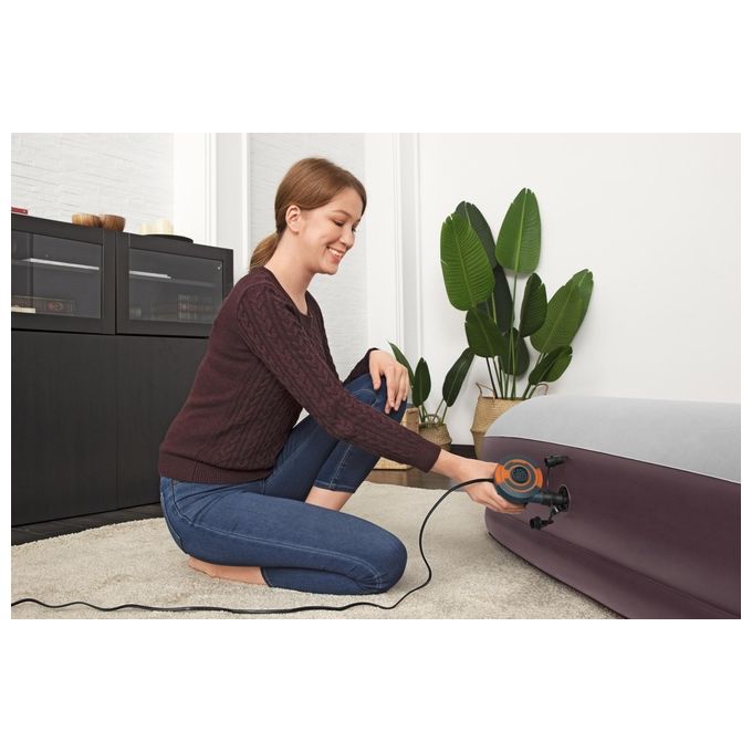 Bestway 62139 Sidewinder Pompa di Gonfiaggio Elettrica AC 110 W 680 l-min 3 adattatori colore Nero