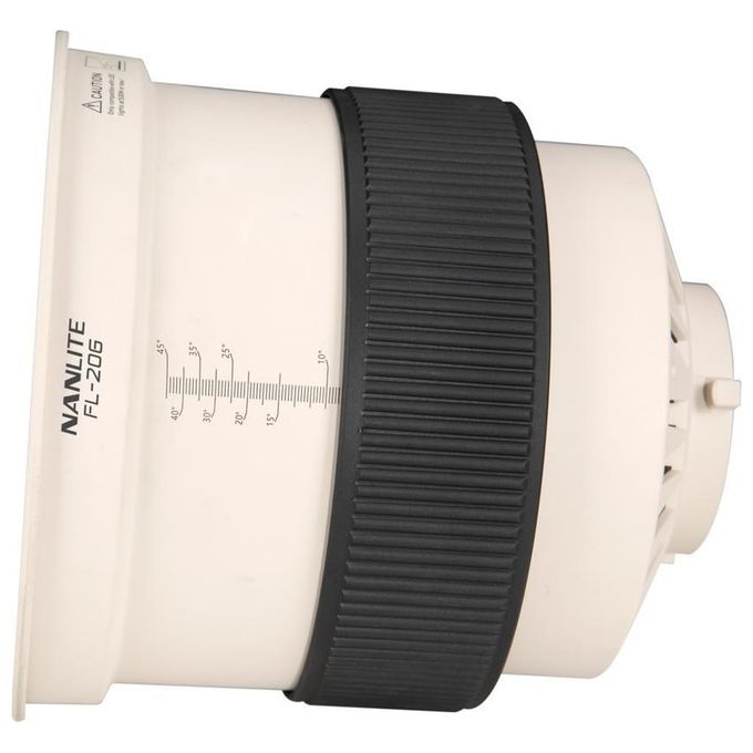 Nanlite FL-20G Lente di Illuminazione Fresnel Regolabile da 10° a 45° con Alette Metalliche per Luci LED fino a 500W Attacco Bowens colore Nero Bianco