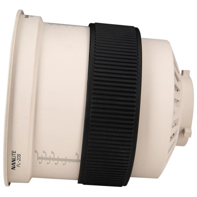 Nanlite FL-20G Lente di Illuminazione Fresnel Regolabile da 10° a 45° con Alette Metalliche per Luci LED fino a 500W Attacco Bowens colore Nero Bianco