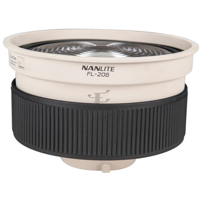 Nanlite FL-20G Lente di Illuminazione Fresnel Regolabile da 10° a 45° con Alette Metalliche per Luci LED fino a 500W Attacco Bowens colore Nero Bianco