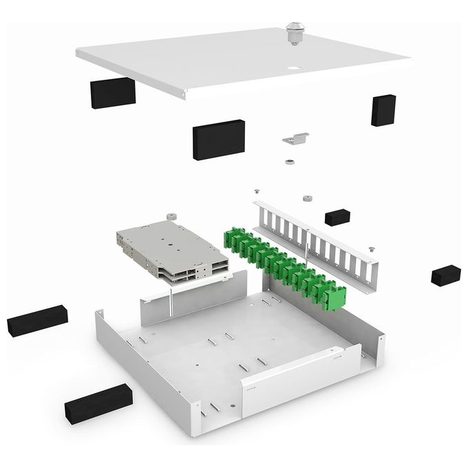 Digitus DN-96800S-2 Unibox a fibra ottica per montaggio a parete compatta fino a 24 fibre IP20 acciaio grigio (RAL 7035)