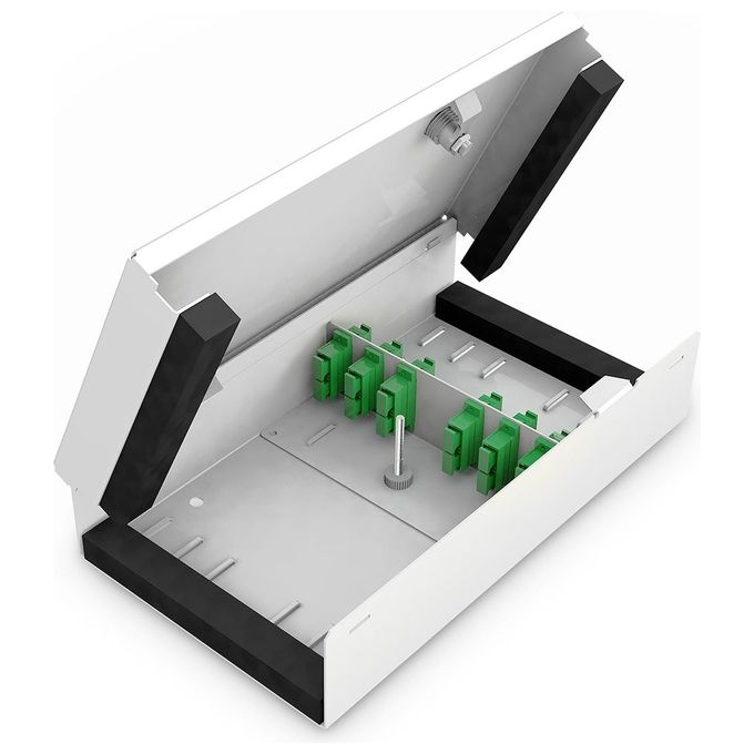 Digitus DN-96800S-2 Unibox a fibra ottica per montaggio a parete compatta fino a 24 fibre IP20 acciaio grigio (RAL 7035)