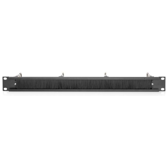 Digitus DN-97669 Pannello di Gestione Cavi Rack 19'' 1U 4 Staffe Acciaio Guarnizione a Spazzola colore Nero