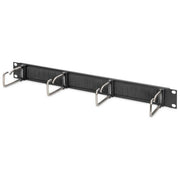 Digitus DN-97669 Pannello di Gestione Cavi Rack 19'' 1U 4 Staffe Acciaio Guarnizione a Spazzola colore Nero