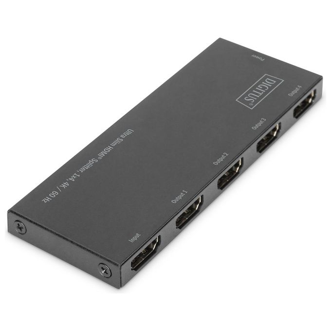 Digitus DS-45323 Splitter HDMI 1x4 Risoluzione 4K 60 Hz HDR HDCP 2.2 colore Nero