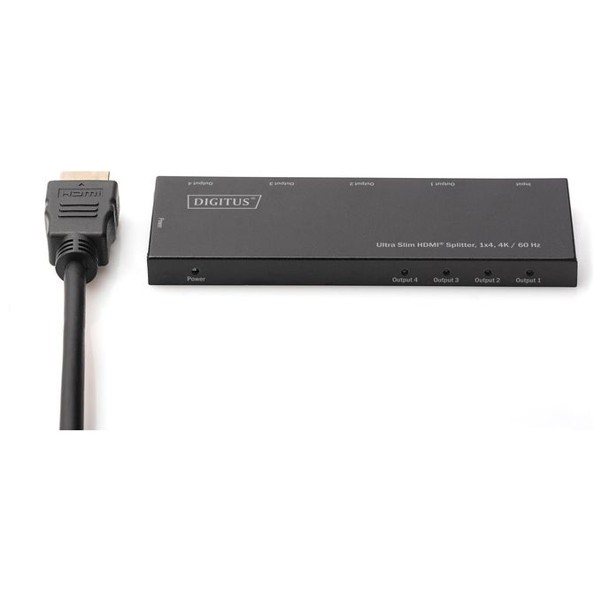 Digitus DS-45323 Splitter HDMI 1x4 Risoluzione 4K 60 Hz HDR HDCP 2.2 colore Nero