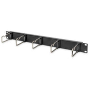 Digitus Pannello di Gestione Cavi 1he 5 Anelli in Acciaio 40x75mm Nero Ral 9005