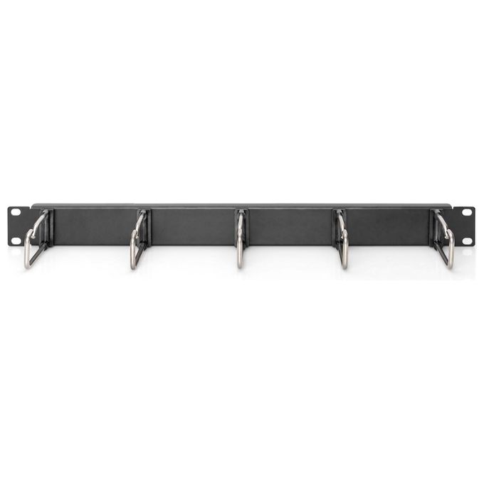 Digitus Pannello di Gestione Cavi 1he 5 Anelli in Acciaio 40x75mm Nero Ral 9005