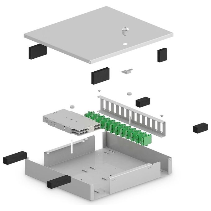 Digitus DN-96800M-2 Unibox Cassetta di Giunzione Fibra Ottica Montaggio a Parete 48 Fibre IP20 colore Grigio